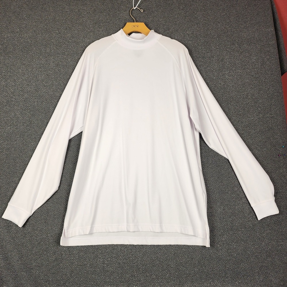 FootJoy Mens ProDry Mock Turtleneck Golf Shirt White Long Sleeve Large 1009708